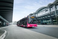 Bus der Koblenzer Verkehrsbetriebe mit Gasantrieb am Koblenzer Busbahnhof Hauptbahnhof