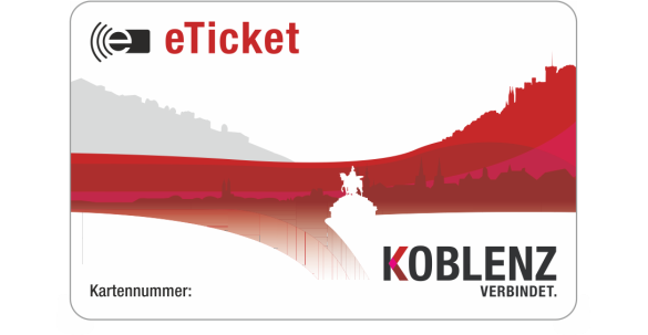neues eTicket der Koblenzer Verkehrsbetriebe im CI der Stadt Koblenz