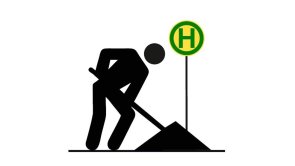 Piktogramm Ausbau einer Haltestelle