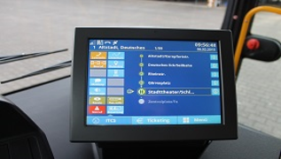 Blick auf Bedienoberfläche der Ticketbox