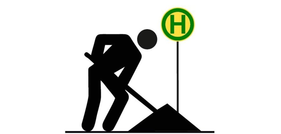 Piktogramm Ausbau einer Haltestelle