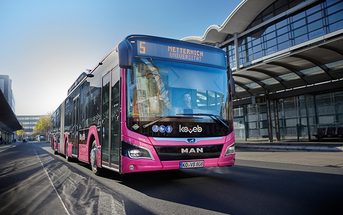 Gasbus der koveb am Hauptbahnhof Gasbus der koveb am Hauptbahnhof
