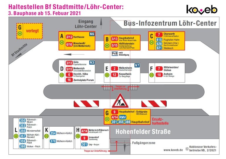Baustellenplan 3. Bauphase Löhr-Center