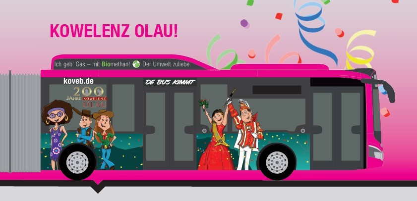 Grafische Darstellung eines neuen Gasbus der koveb Grafische Darstellung eines neuen Gasbus der koveb