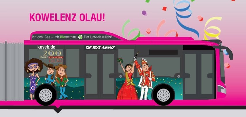 Grafische Darstellung eines neuen Gasbus der koveb Grafische Darstellung eines neuen Gasbus der koveb