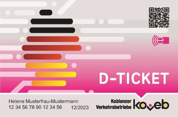 Chipkarte für das Deutschlandticket bei der koveb
