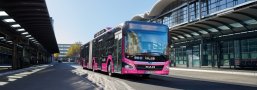 Bus mit Gasantrieb der Koblenzer Verkehrsbetriebe am Busbahnhof Hauptbahnhof Koblenz