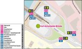 Umgebungsplan der Bushaltestelle Kurt-Schumacher-Brücke
